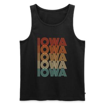 Cadeau de la ville natale de l’Iowa - Débardeur bio Premium Homme - noir - Devant - AI Model Male 178 light (178cm)