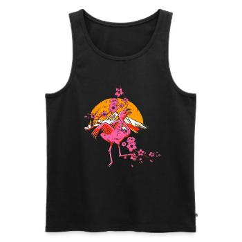 Flamingo Lustiges Flamingo Vogel Geschenk - Männer Premium Bio Tank Top - Schwarz - Vorne - Michal (187cm)