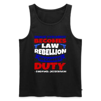 Thomas Jefferson - Männer Premium Bio Tank Top - Schwarz - Vorne - Michal (187cm)