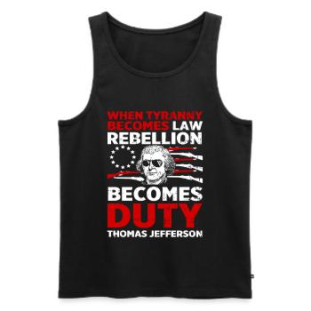 Thomas Jefferson - Männer Premium Bio Tank Top - Schwarz - Vorne - Michal (187cm)