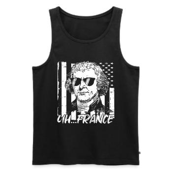 Thomas Jefferson - Männer Premium Bio Tank Top - Schwarz - Vorne - Michal (187cm)