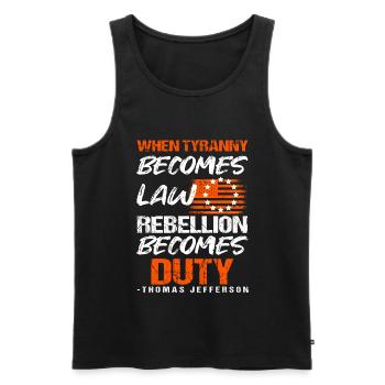 Thomas Jefferson - Männer Premium Bio Tank Top - Schwarz - Vorne - Michal (187cm)