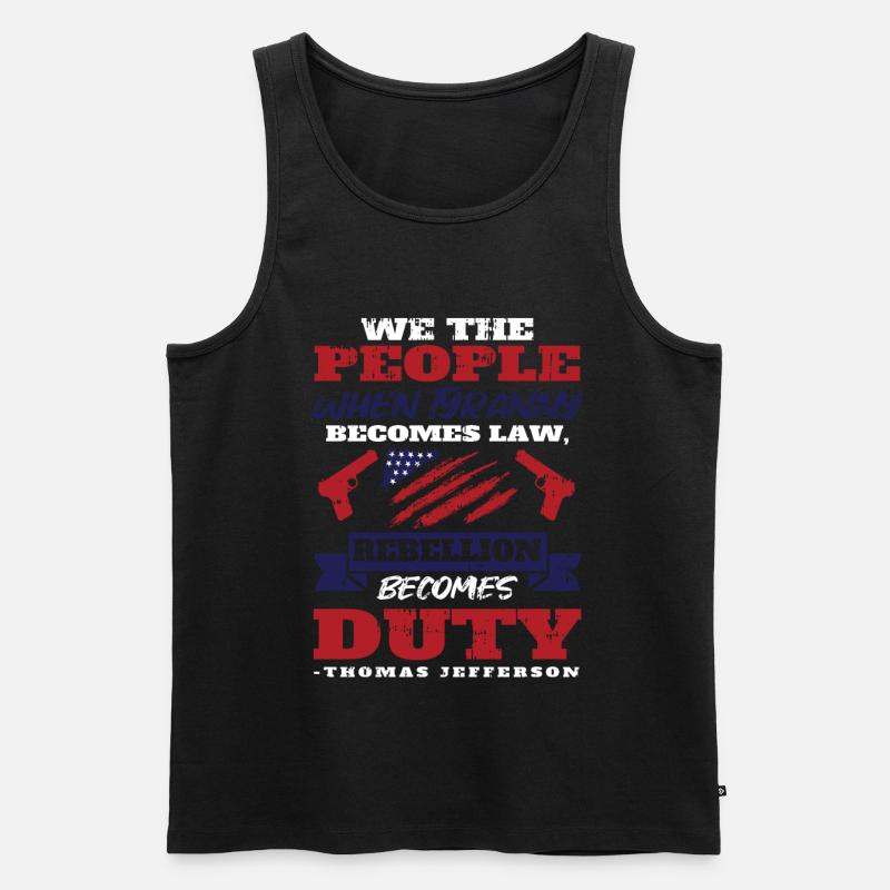 Thomas Jefferson - Männer Premium Bio Tank Top - Schwarz