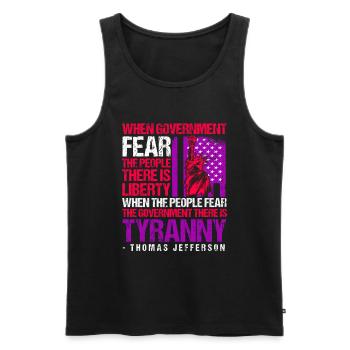 Thomas Jefferson - Männer Premium Bio Tank Top - Schwarz - Vorne - Michal (187cm)