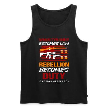Thomas Jefferson - Männer Premium Bio Tank Top - Schwarz - Vorne - Michal (187cm)