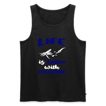 Liebt Kobold Hai Geschenk - Männer Premium Bio Tank Top - Schwarz - Vorne - Michal (187cm)