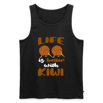 Großer Kiwi-Vogel Zealnds lieben es, Vögel zu beob - Männer Premium Bio Tank Top - Schwarz - Vorne - AI Model Male 178 light (178cm)