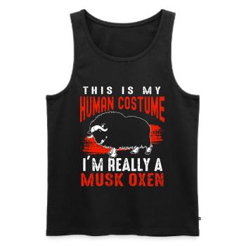 Liebt Awesome Animal Ox - Männer Premium Bio Tank Top - Schwarz - Vorne - Michal (187cm)