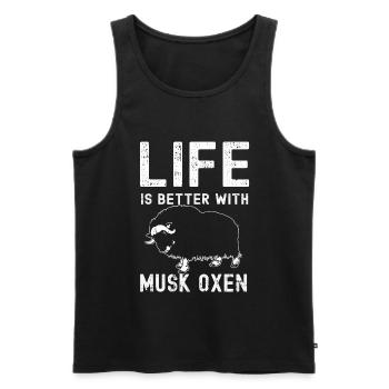 Liebt Awesome Animal Ox - Männer Premium Bio Tank Top - Schwarz - Vorne - Michal (187cm)