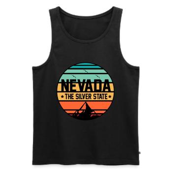 Nevada The Silver State Gift - Men's Premium Organic Tank Top - black - Front - AI Model Male 178 light (178cm)