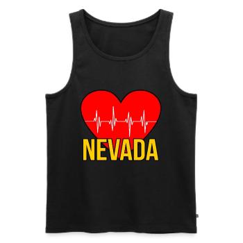Nevada Heartbeat Gift - Men's Premium Organic Tank Top - black - Front - AI Model Male 178 light (178cm)