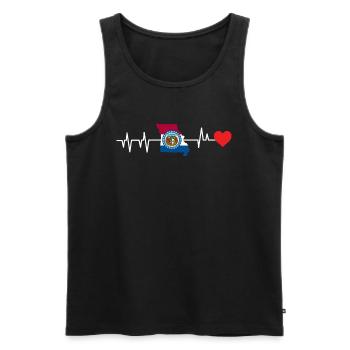 Missouri herzschlag geschenk - Männer Premium Bio Tank Top - Schwarz - Vorne - Michal (187cm)