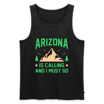 Cadeau de voyage en Arizona - Débardeur bio Premium Homme - noir - Devant - Michal (187cm)