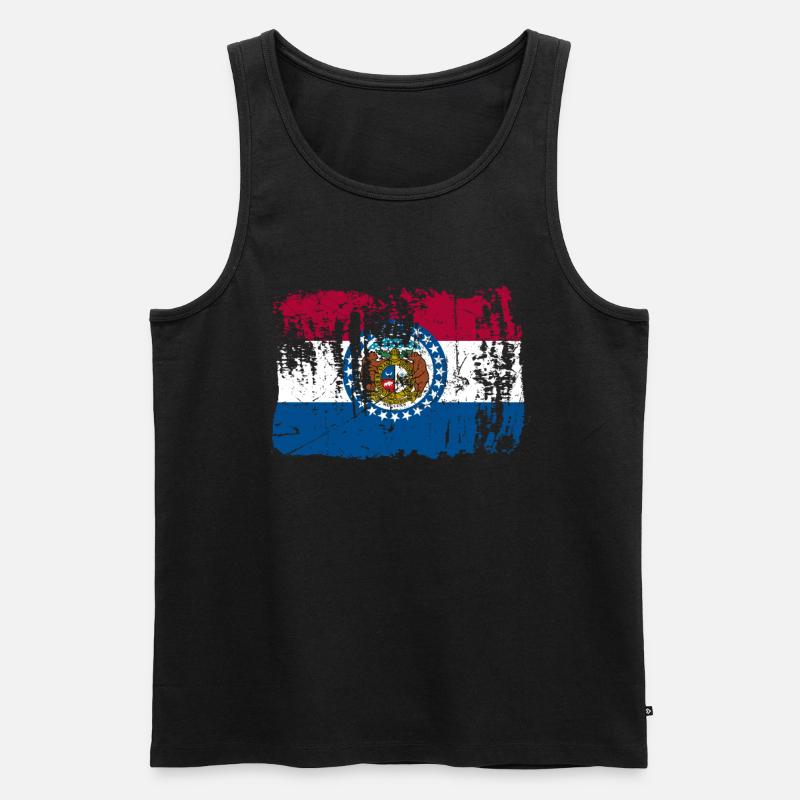 Missouri flaggen geschenk - Männer Premium Bio Tank Top - Schwarz