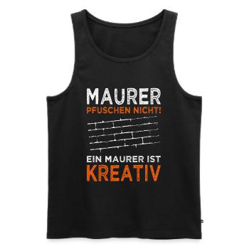 Maurer - Handwerker - Baustelle - Heimwerker - Männer Premium Bio Tank Top - Schwarz - Vorne - Michal (187cm)