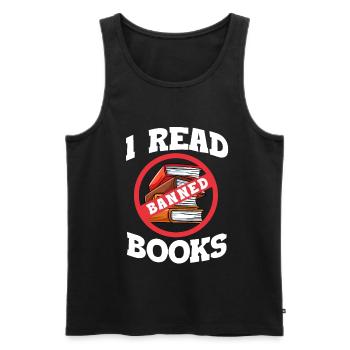 Lesen - Männer Premium Bio Tank Top - Schwarz - Vorne - Michal (187cm)