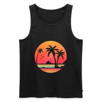 Ocean Wave Geschenkidee Strand - Männer Premium Bio Tank Top - Schwarz - Vorne - AI Model Male 178 light (178cm)