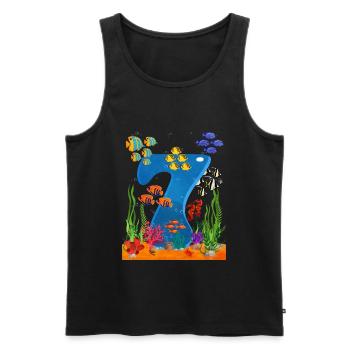 7 Geschenkidee zum Geburtstag - Männer Premium Bio Tank Top - Schwarz - Vorne - AI Model Male 178 light (178cm)