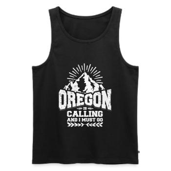 Oregon Geschenkidee - Männer Premium Bio Tank Top - Schwarz - Vorne - Michal (187cm)