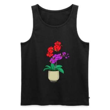 Orchid Carnivorous Venus Flytrap - Men's Premium Organic Tank Top - black - Front - Michal (187cm)