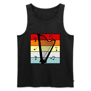 Harfe - Männer Premium Bio Tank Top - Schwarz - Vorne - AI Model Male 178 light (178cm)
