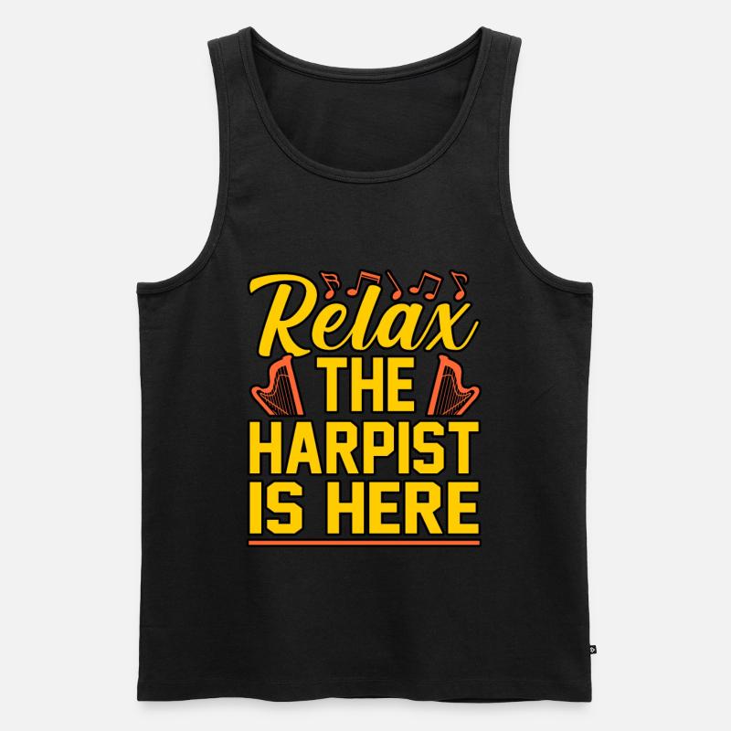 Harfe - Männer Premium Bio Tank Top - Schwarz