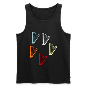 Harfe - Männer Premium Bio Tank Top - Schwarz - Vorne - AI Model Male 178 light (178cm)