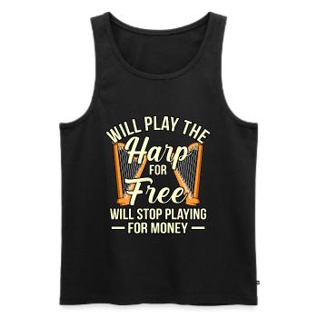 Harfe - Männer Premium Bio Tank Top - Schwarz - Vorne - Michal (187cm)