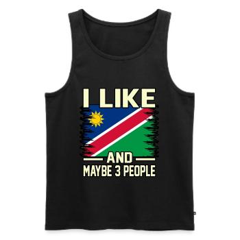 Namibia - Männer Premium Bio Tank Top - Schwarz - Vorne - AI Model Male 178 light (178cm)