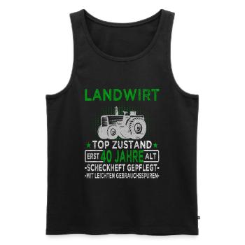 Landwirt 40 Jahre - Landwirtschaft - Bauernhof - Männer Premium Bio Tank Top - Schwarz - Vorne - Michal (187cm)