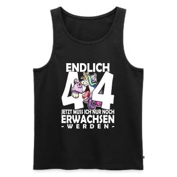 Endlich 44 Jahre - 44. Geburtstag - Männer Premium Bio Tank Top - Schwarz - Vorne - Michal (187cm)