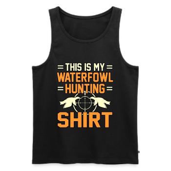 Geschenkidee für die Wasservogeljagd - Männer Premium Bio Tank Top - Schwarz - Vorne - Michal (187cm)