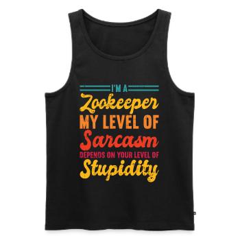 Zoowärter - Männer Premium Bio Tank Top - Schwarz - Vorne - AI Model Male 178 light (178cm)