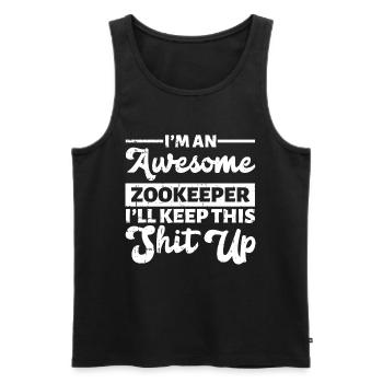 Zoowärter - Männer Premium Bio Tank Top - Schwarz - Vorne - AI Model Male 178 light (178cm)