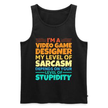 Video Game Designer - Männer Premium Bio Tank Top - Schwarz - Vorne - AI Model Male 178 light (178cm)