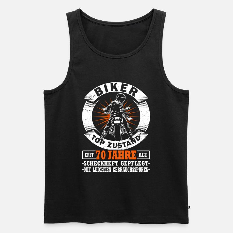 Motorradfahrer & Biker 70. Geburtstag - Männer Premium Bio Tank Top - Schwarz