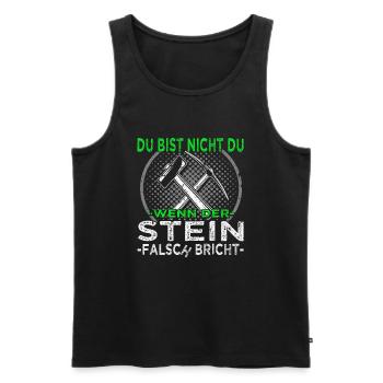 Steinmetz - Steinbearbeitung - Bildhauer - Männer Premium Bio Tank Top - Schwarz - Vorne - Michal (187cm)