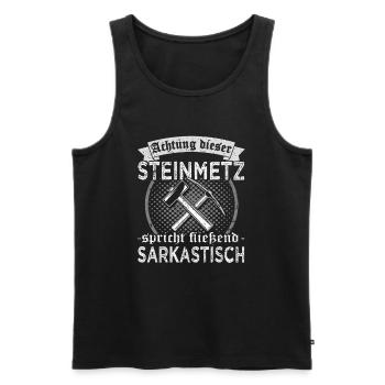 Steinmetz - Steinbearbeitung - Bildhauer - Männer Premium Bio Tank Top - Schwarz - Vorne - Michal (187cm)