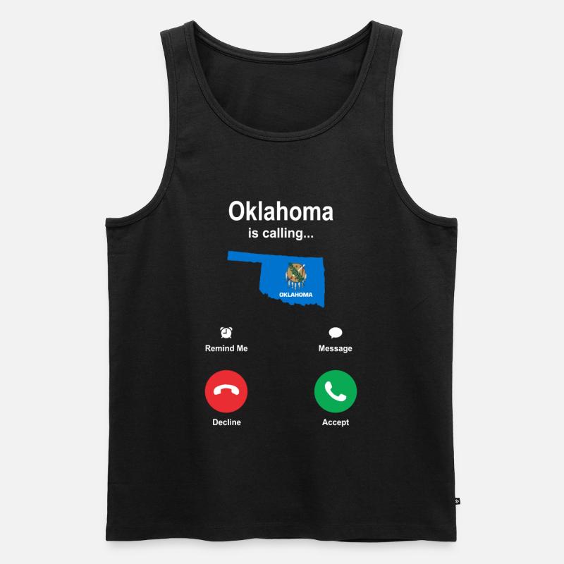Besuch In Oklahoma Geschenk - Männer Premium Bio Tank Top - Schwarz
