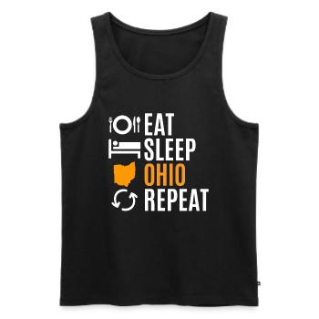 Eat Sleep Ohio Repeat Gift - Men's Premium Organic Tank Top - black - Front - Michal (187cm)