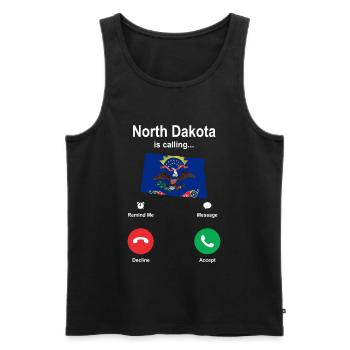 Travel North Dakota Gift - Men's Premium Organic Tank Top - black - Front - Michal (187cm)