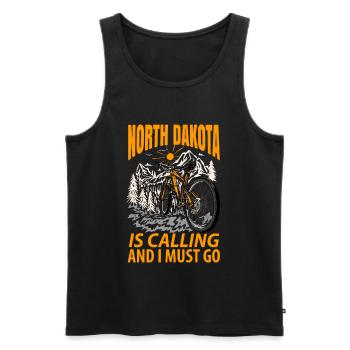Cadeau d’aventurier du Dakota du Nord - Débardeur bio Premium Homme - noir - Devant - AI Model Male 178 light (178cm)