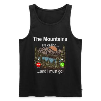 Les montagnes m’appellent et je dois y aller - Randonnée - Débardeur bio Premium Homme - noir - Devant - Michal (187cm)