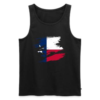Texas resident gift - Men's Premium Organic Tank Top - black - Front - AI Model Male 178 light (178cm)