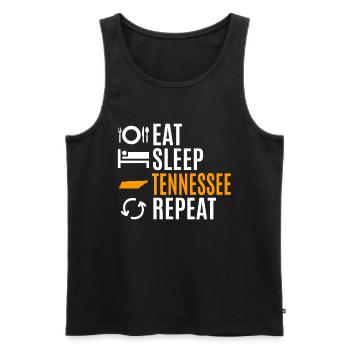 Eat Sleep Tennessee Repeat Cadeau - Débardeur bio Premium Homme - noir - Devant - Michal (187cm)
