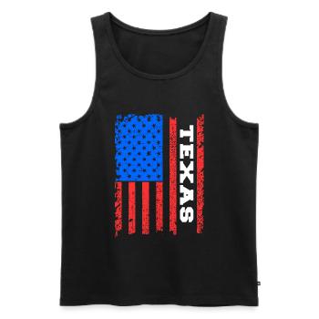 Texas Usa drapeaux cadeau - Débardeur bio Premium Homme - noir - Devant - AI Model Male 178 light (178cm)