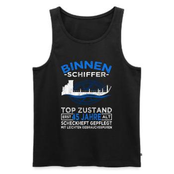 Binnenschiffer 45 Jahre - Boot Kapitän - Männer Premium Bio Tank Top - Schwarz - Vorne - Michal (187cm)