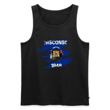Wisconsin house gift - Men's Premium Organic Tank Top - black - Front - AI Model Male 178 light (178cm)