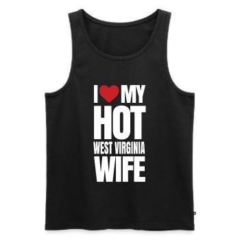 Wisconsin resident gift - Men's Premium Organic Tank Top - black - Front - AI Model Male 178 light (178cm)