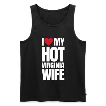Virginia Frau Geschenk - Männer Premium Bio Tank Top - Schwarz - Vorne - Michal (187cm)
